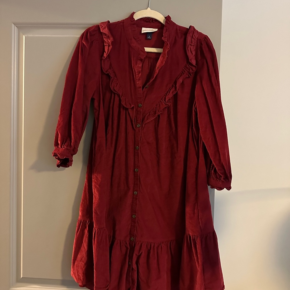Target red/maroon corduroy midi dress